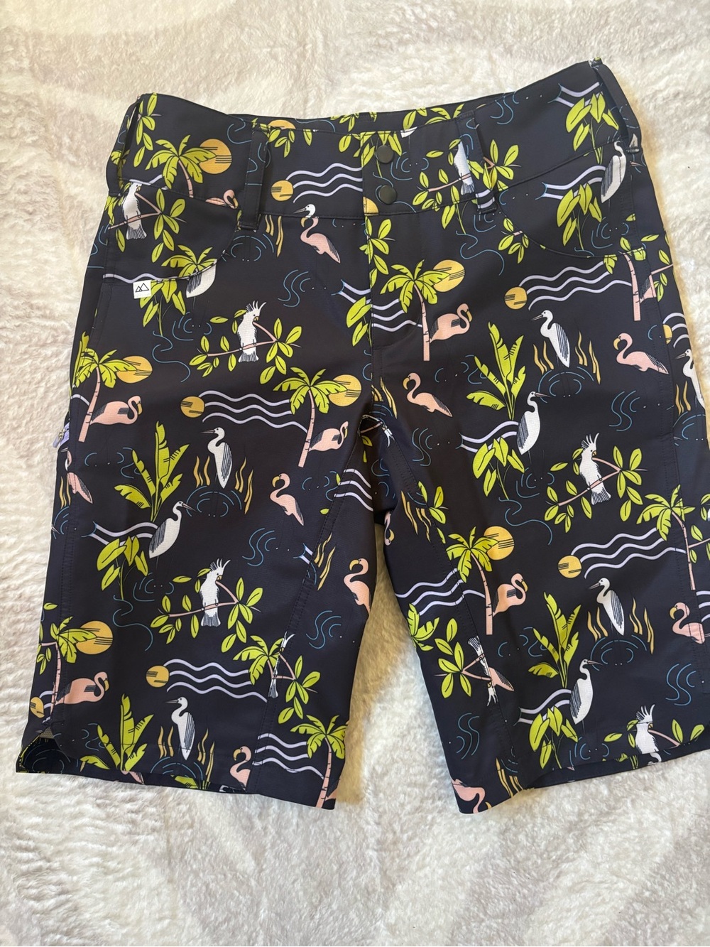 Wild Rye Black Women’s Flamingo Outdoor Biking and Hiking Shorts